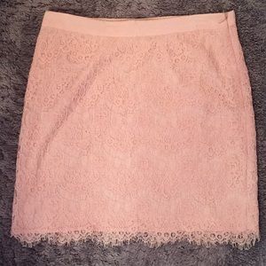 Light Pink Lace Mini Skirt by Forever21